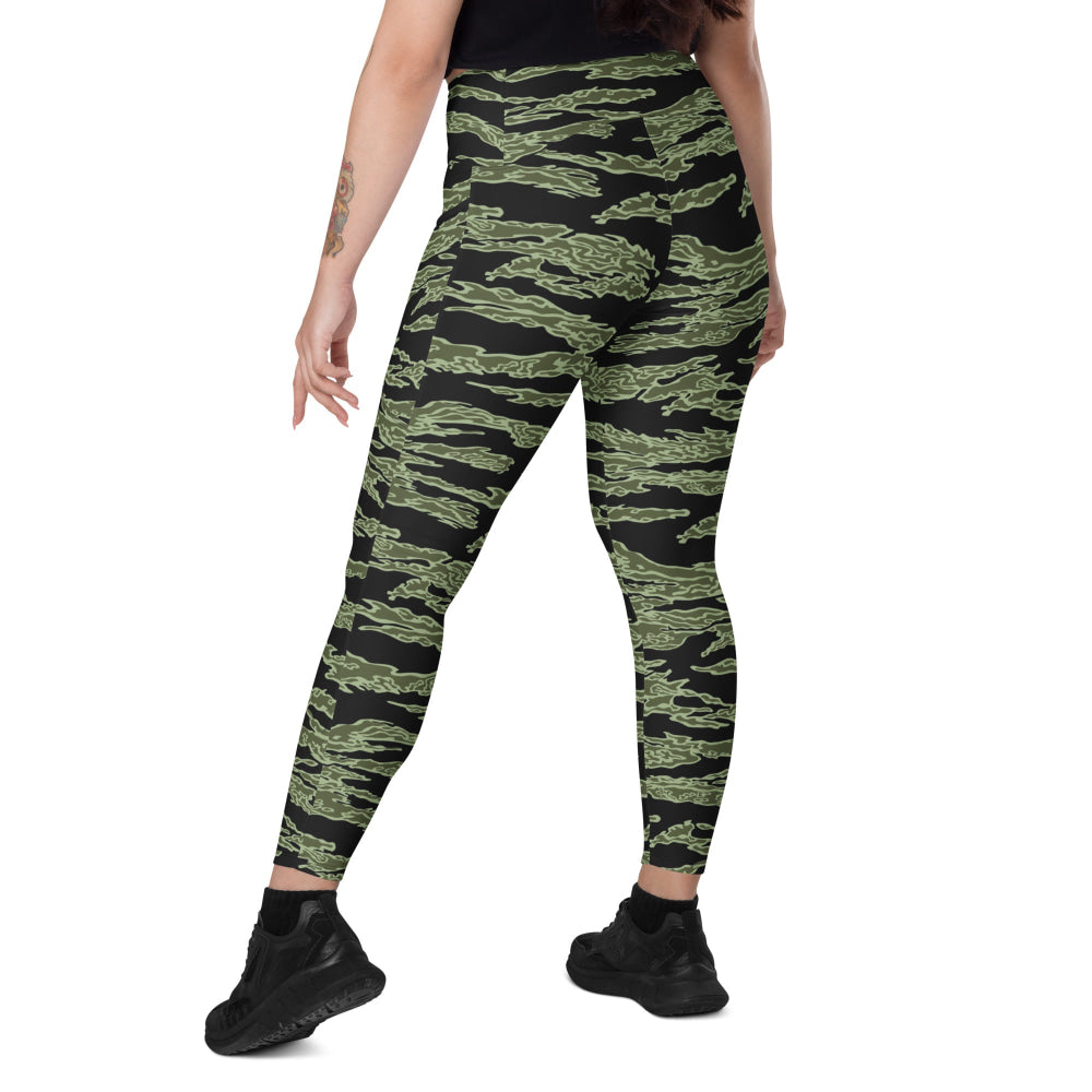 American Tiger Stripe Highland Jungle CAMO Leggings with pockets - Womens With Pockets