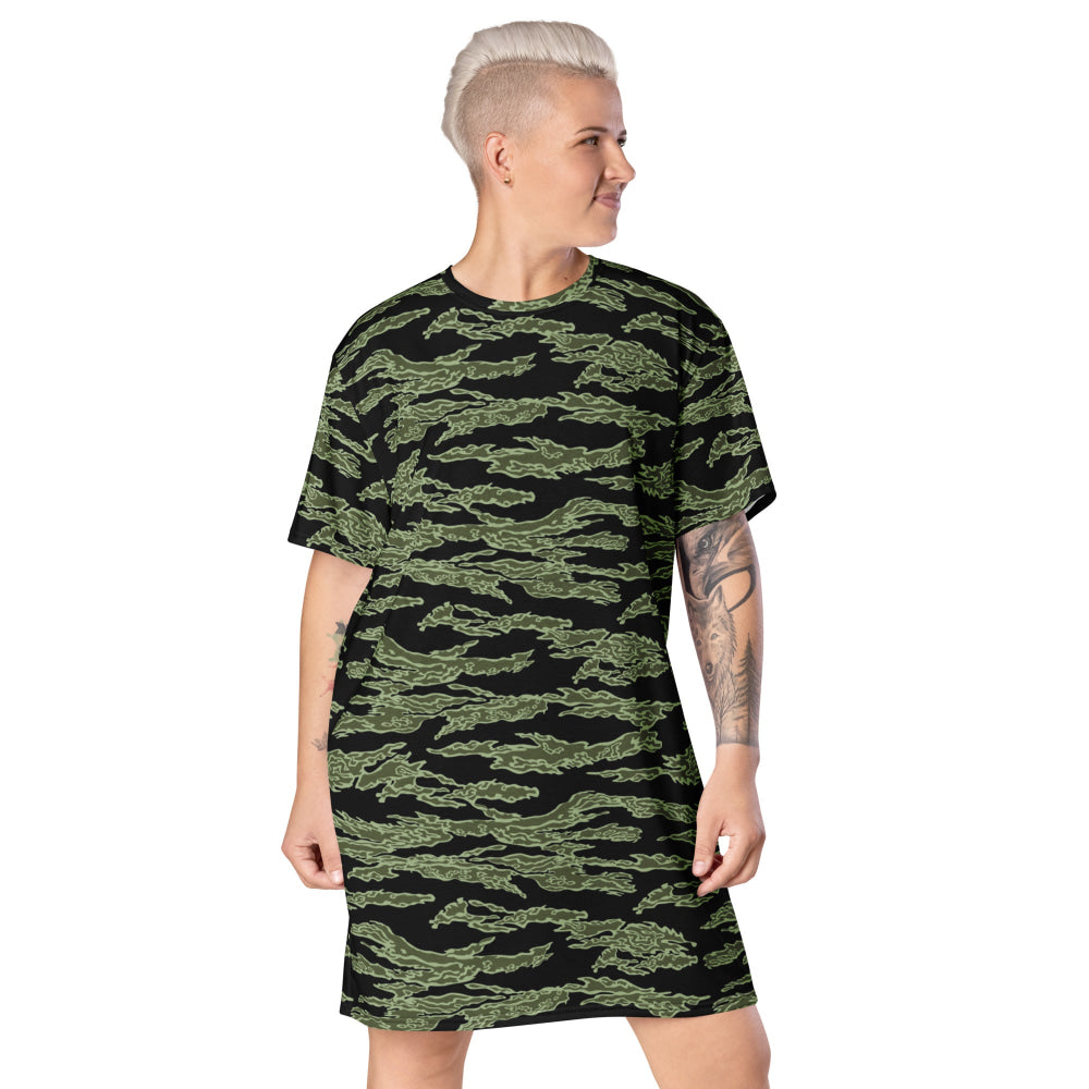 American Tiger Stripe Highland Jungle CAMO T-shirt dress - 2XS - Womens T-Shirt Dress