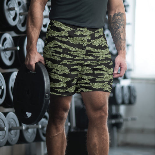 American Tiger Stripe Highland Jungle CAMO Unisex Athletic Long Shorts - 2XS