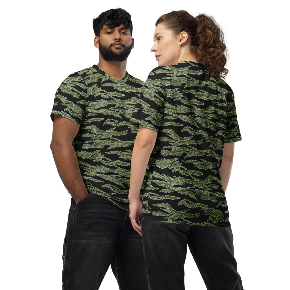 American Tiger Stripe Highland Jungle CAMO unisex sports jersey - 2XS - Unisex Sports Jersey