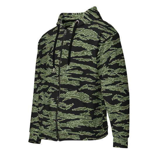 American Tiger Stripe Highland Jungle CAMO Unisex zip hoodie - 2XS