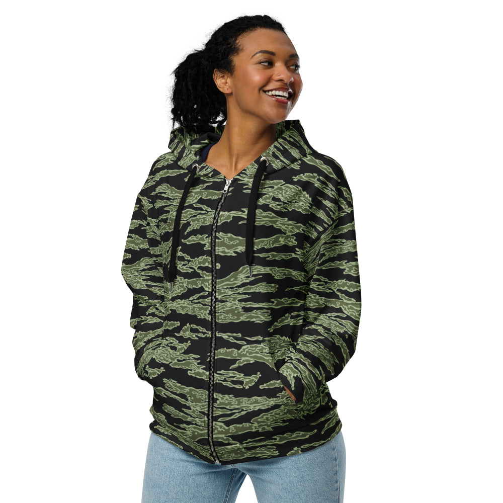 American Tiger Stripe Highland Jungle CAMO Unisex zip hoodie - Zip Hoodie