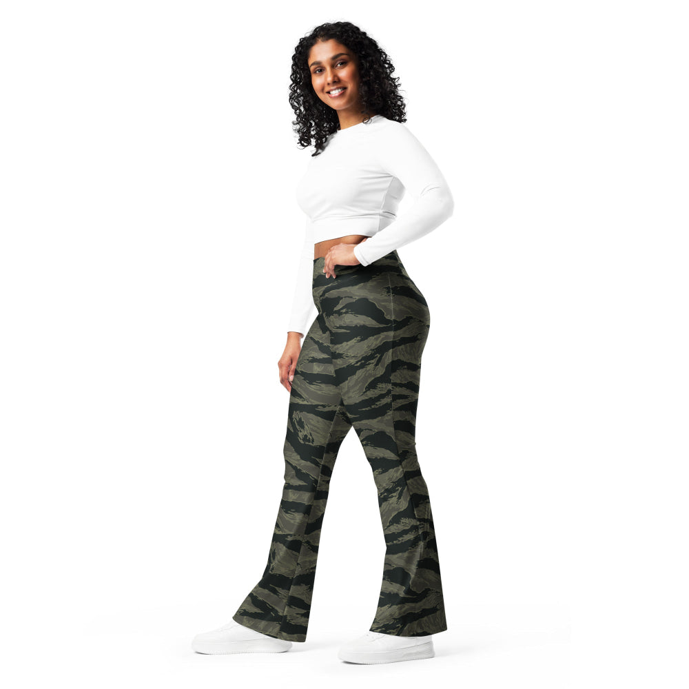 American Tiger Stripe Highland Triple Canopy CAMO Flare leggings - Womens Leggings