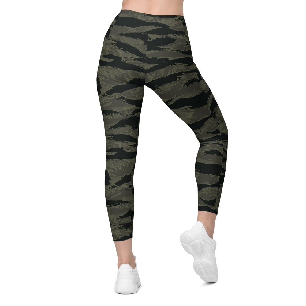 American Tiger Stripe Highland Triple Canopy CAMO Leggings with pockets - Womens With Pockets