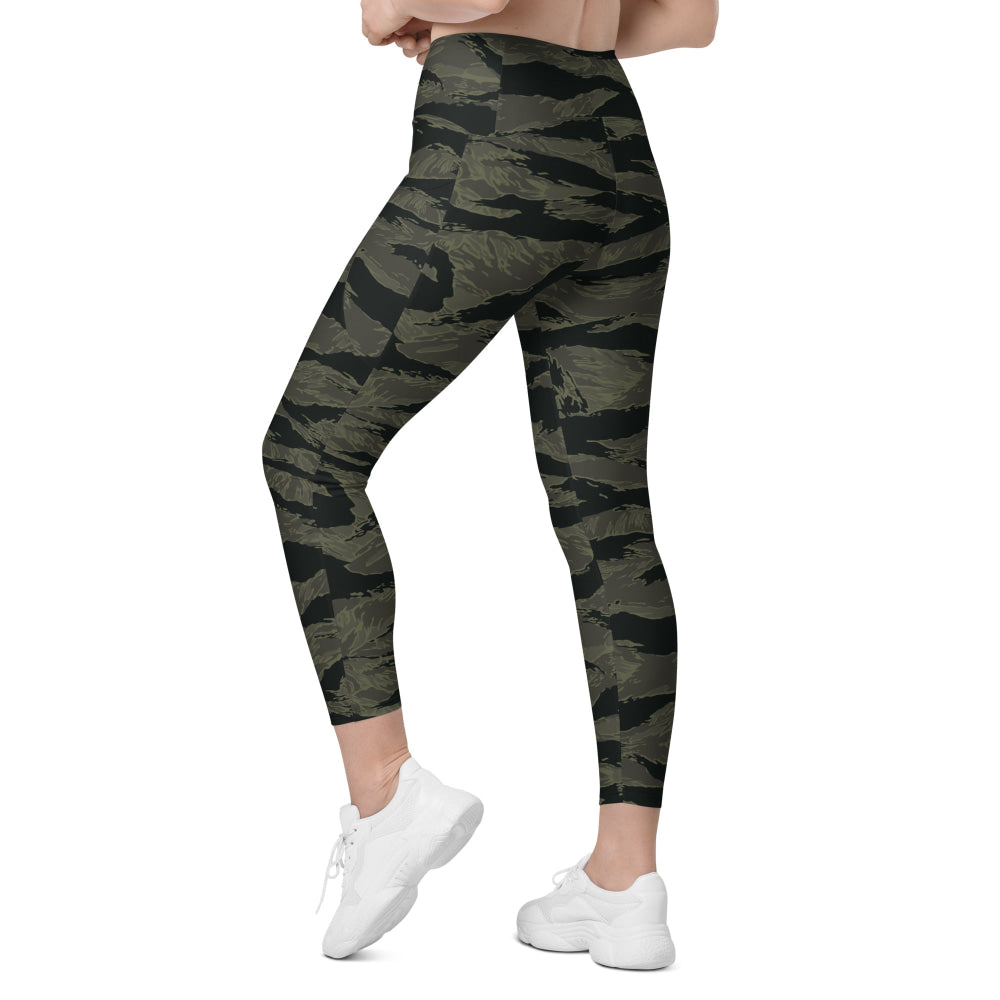 American Tiger Stripe Highland Triple Canopy CAMO Leggings with pockets - Womens With Pockets