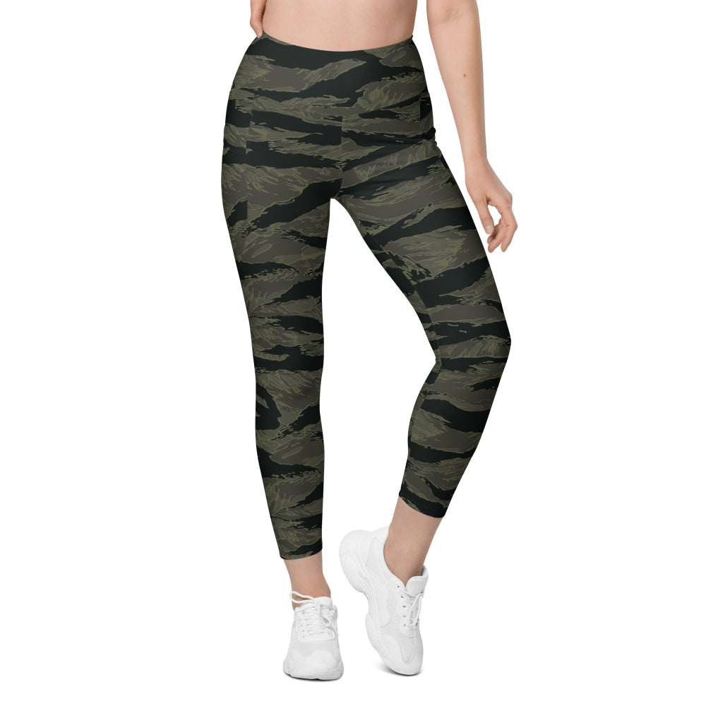 American Tiger Stripe Highland Triple Canopy CAMO Leggings with pockets - Womens With Pockets