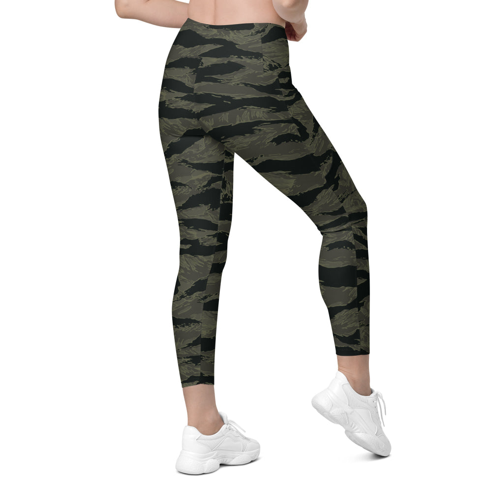 American Tiger Stripe Highland Triple Canopy CAMO Leggings with pockets - Womens With Pockets