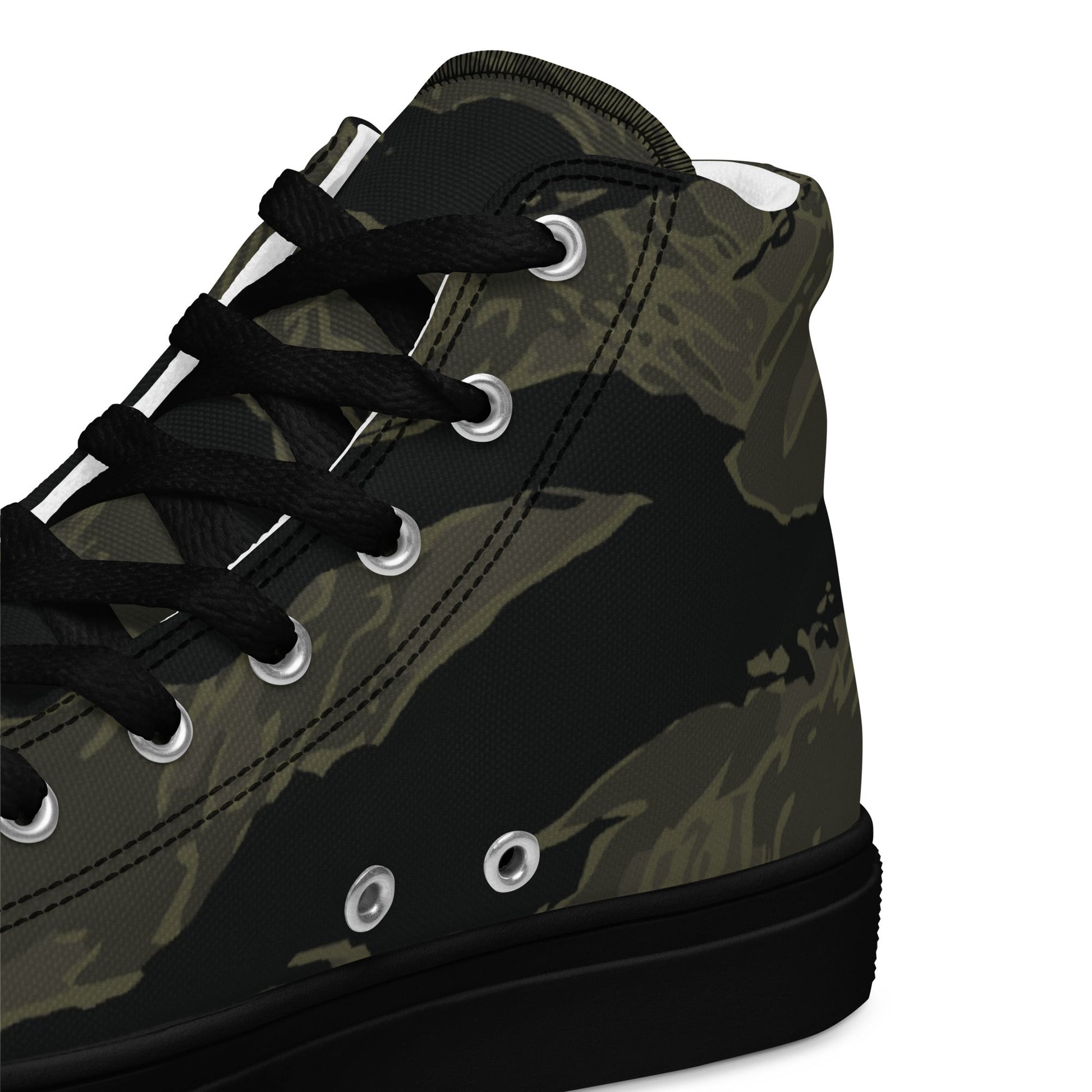 American Tiger Stripe Highland Triple Canopy CAMO Mens High-Top Canvas Shoes
