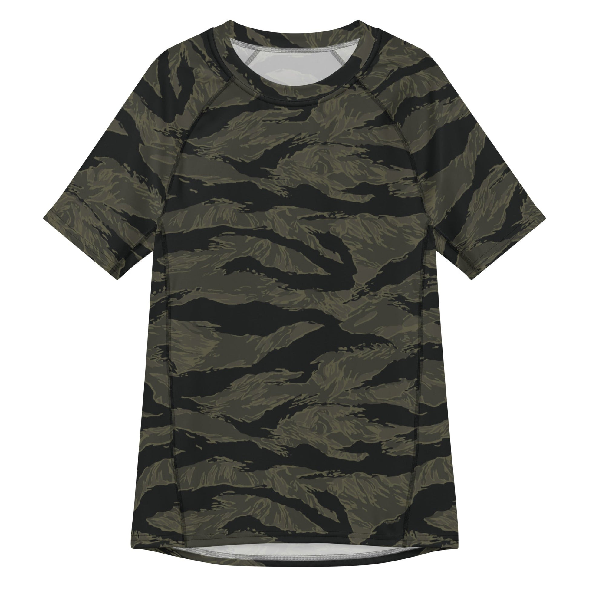 American Tiger Stripe Highland Triple Canopy CAMO Mens Short-Sleeve Rash Guard - 2XS - Short-sleeve Guards