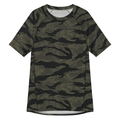 American Tiger Stripe Highland Triple Canopy CAMO Mens Short-Sleeve Rash Guard - 2XS - Short-sleeve Guards