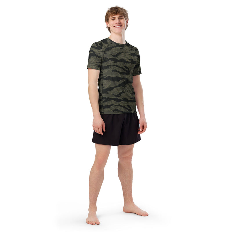 Tiger Stripe Highland Triple Canopy CAMO Mens Short-Sleeve Rash Guard - SS