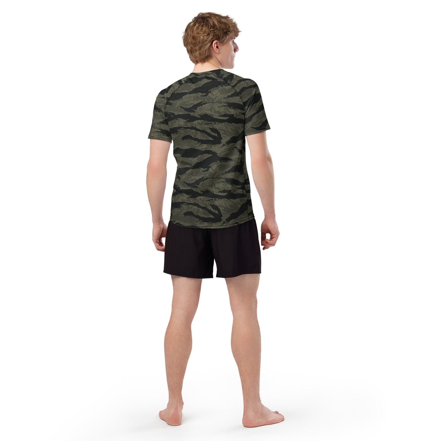 American Tiger Stripe Highland Triple Canopy CAMO Mens Short-Sleeve Rash Guard - Short-sleeve Guards