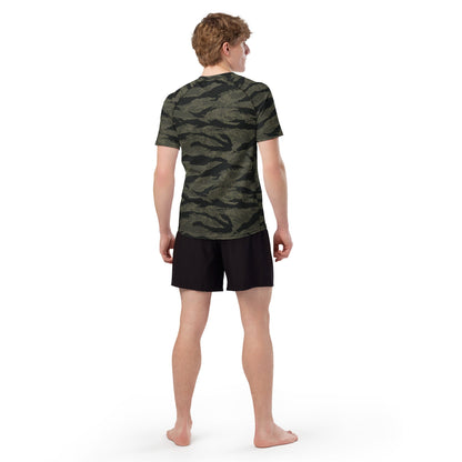 American Tiger Stripe Highland Triple Canopy CAMO Mens Short-Sleeve Rash Guard - Short-sleeve Guards