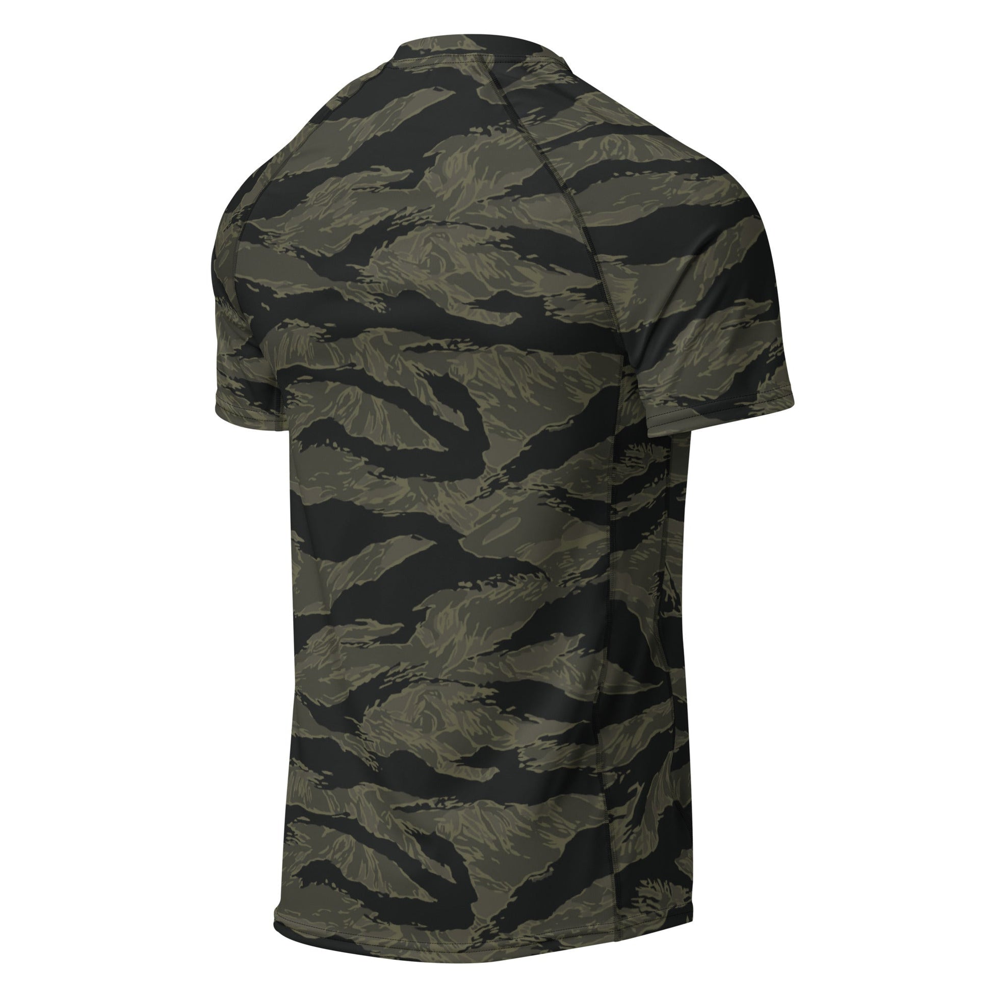 American Tiger Stripe Highland Triple Canopy CAMO Mens Short-Sleeve Rash Guard - Short-sleeve Guards