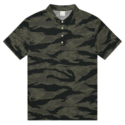 American Tiger Stripe Highland Triple Canopy CAMO Men’s slim fit polo - XS - Mens Slim Fit Polo