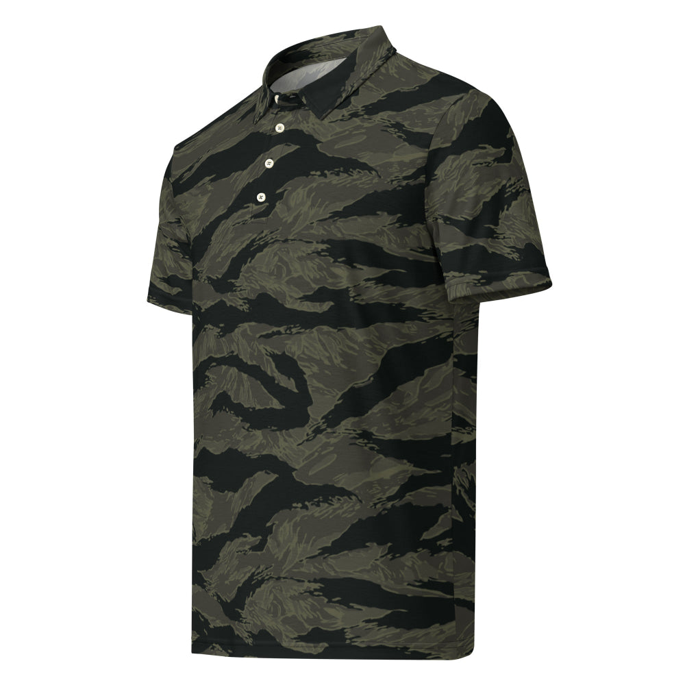 American Tiger Stripe Highland Triple Canopy CAMO Men’s slim fit polo - Mens Slim Fit Polo