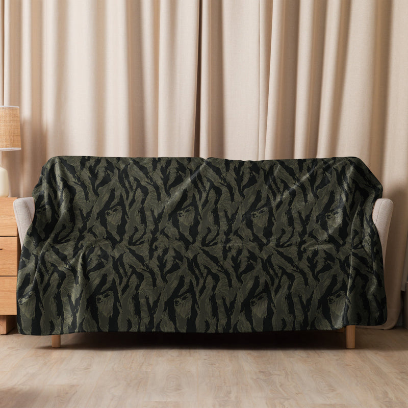 Tiger Stripe Highland Triple Canopy CAMO Sherpa Blanket