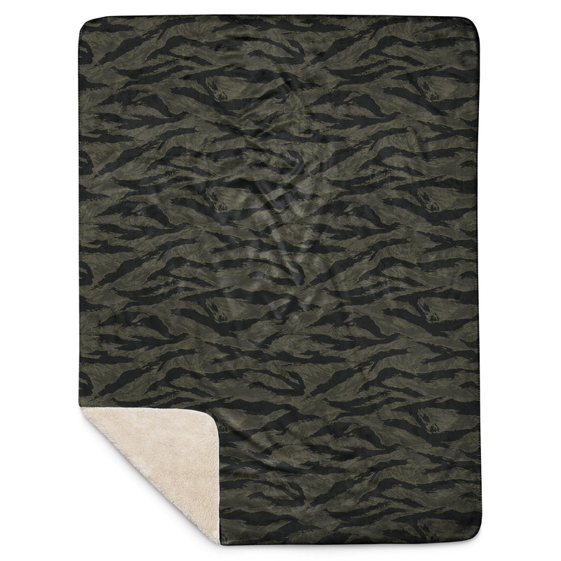 Tiger Stripe Highland Triple Canopy CAMO Sherpa Blanket