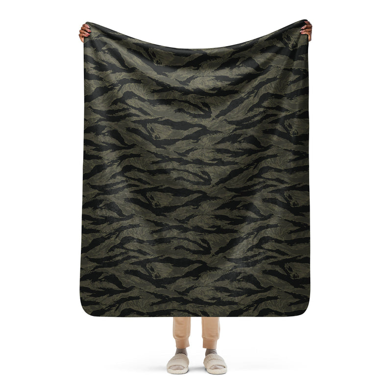 Tiger Stripe Highland Triple Canopy CAMO Sherpa Blanket - 50″×60″