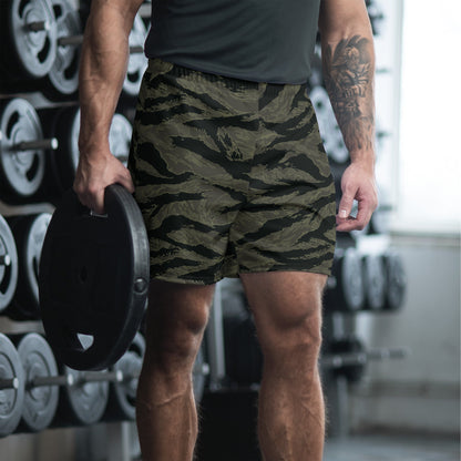 American Tiger Stripe Highland Triple Canopy CAMO Unisex Athletic Long Shorts - 2XS