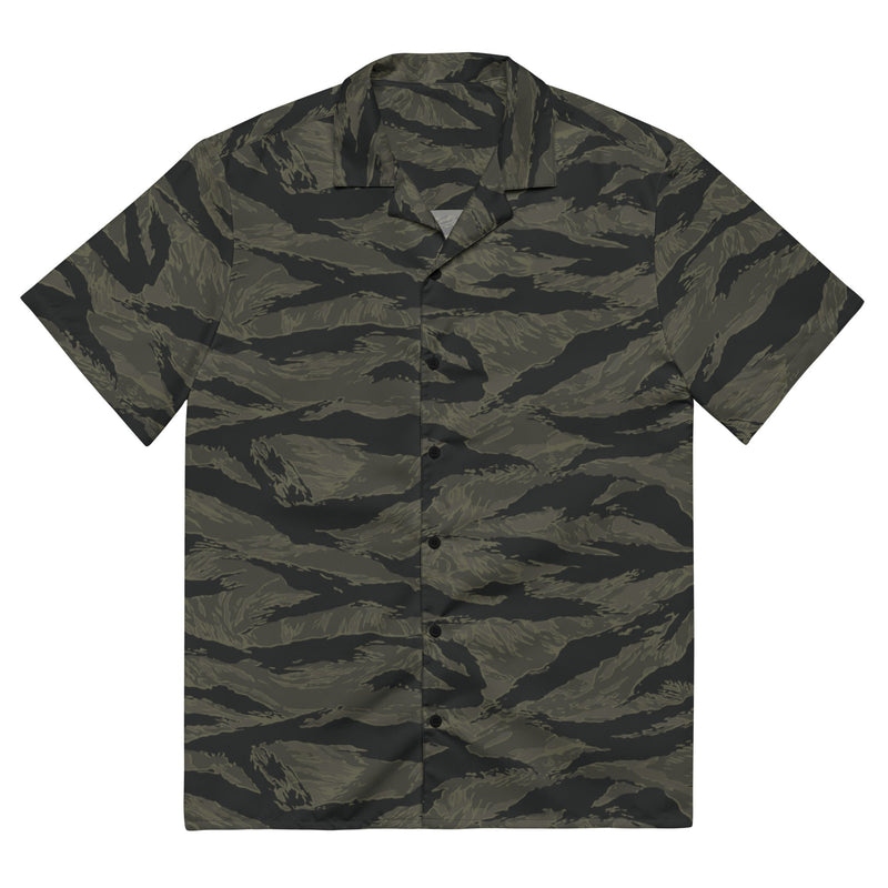 Tiger Stripe Highland Triple Canopy CAMO Unisex Short-Sleeve Button Shirt - 2XS - Button-Up