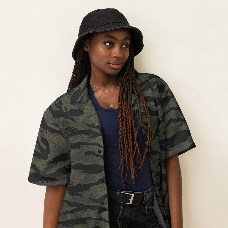 Tiger Stripe Highland Triple Canopy CAMO Unisex Short-Sleeve Button Shirt - Button-Up