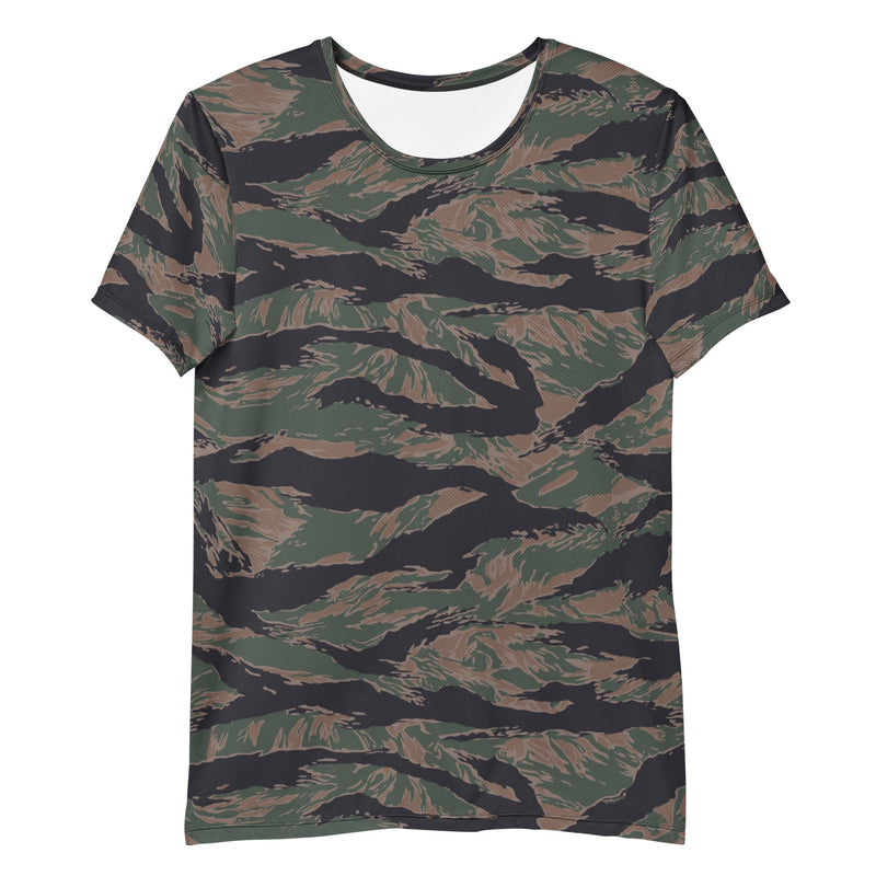 Tiger Stripe Woodland CAMO Mens Athletic T-Shirt - Shirt