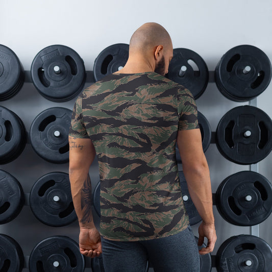 American Tiger Stripe MARPAT Woodland CAMO Mens Athletic T-shirt - T-Shirts