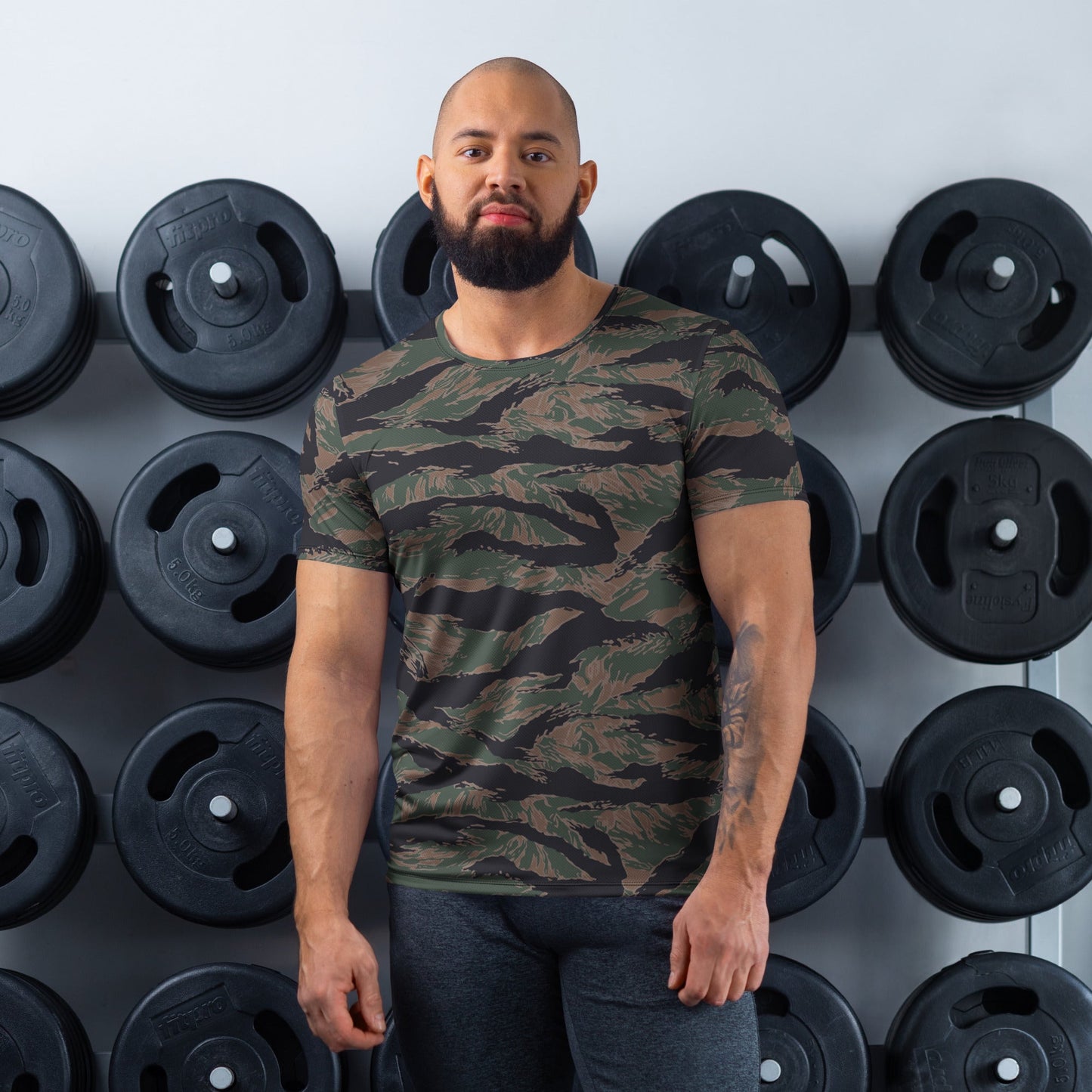 American Tiger Stripe MARPAT Woodland CAMO Mens Athletic T-shirt - XS - T-Shirts