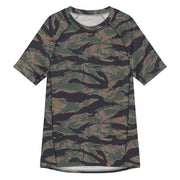 Tiger Stripe Woodland CAMO Mens Short-Sleeve Rash Guard - 2XS - SS
