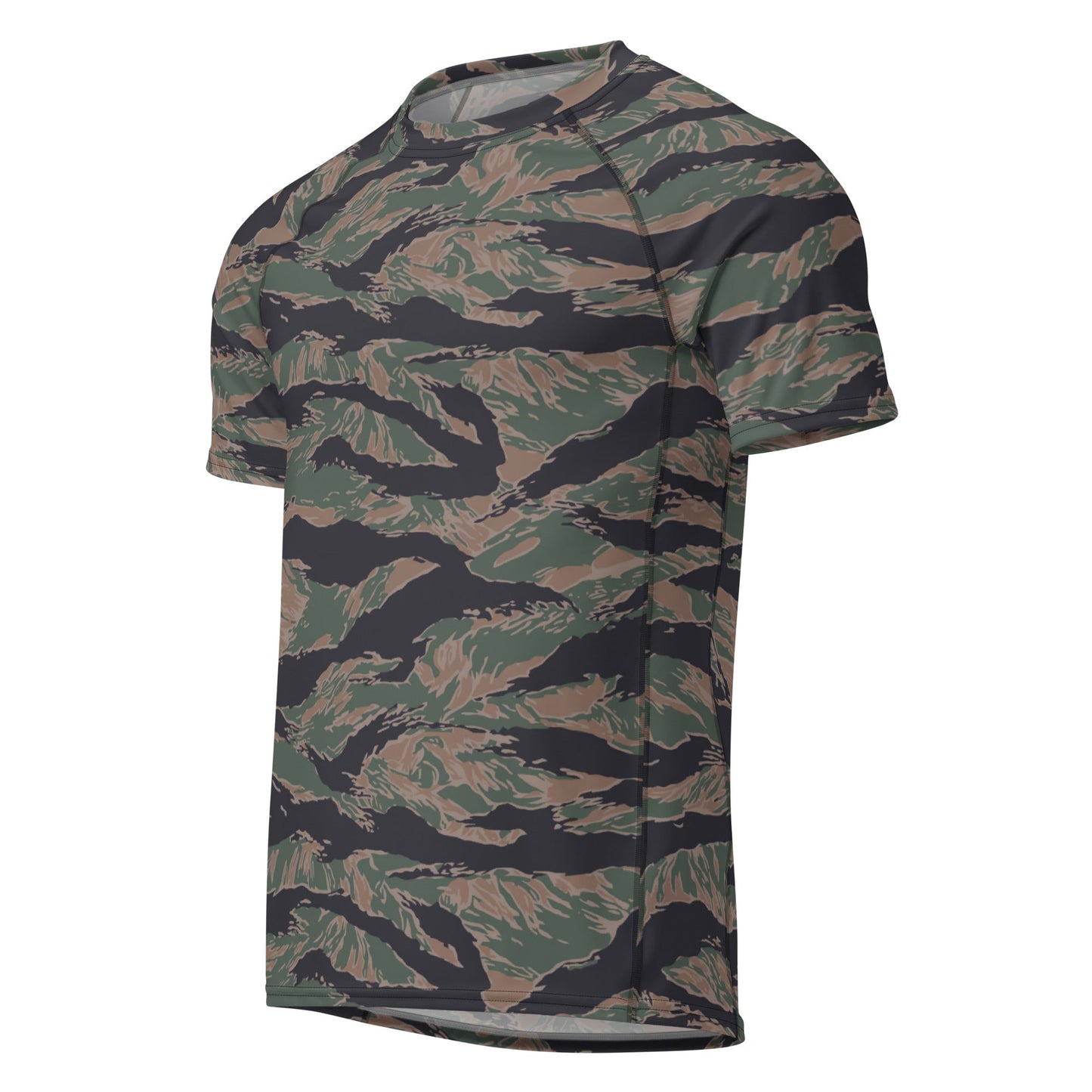 American Tiger Stripe MARPAT Woodland CAMO Mens Short-Sleeve Rash Guard - Short-sleeve Guards