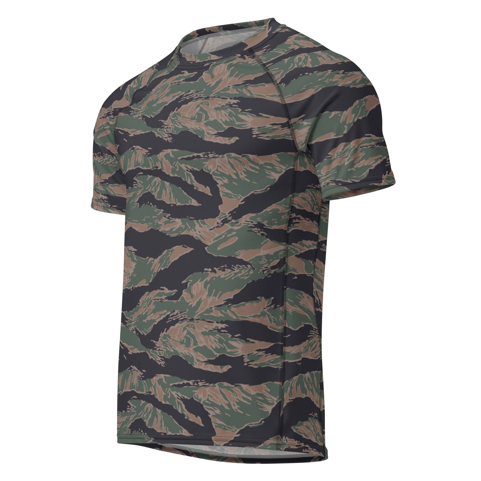 American Tiger Stripe MARPAT Woodland CAMO Mens Short-Sleeve Rash Guard - Short-sleeve Guards