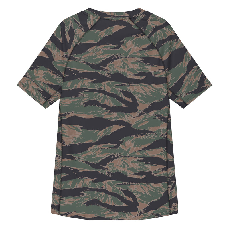 Tiger Stripe Woodland CAMO Mens Short-Sleeve Rash Guard - SS