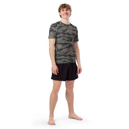 American Tiger Stripe MARPAT Woodland CAMO Mens Short-Sleeve Rash Guard - Short-sleeve Guards
