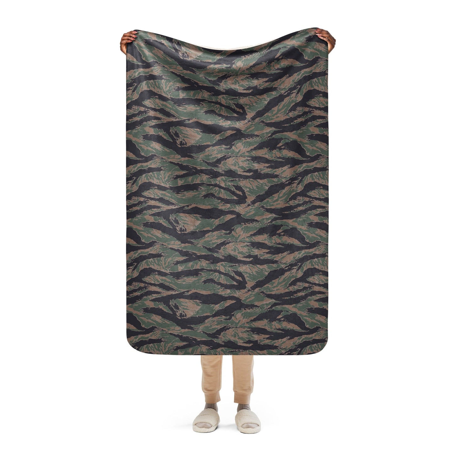 American Tiger Stripe MARPAT Woodland CAMO Sherpa Blanket - 37″×57″