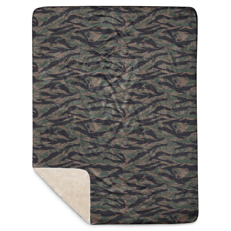 Tiger Stripe Woodland CAMO Sherpa Blanket