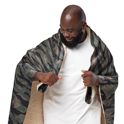 American Tiger Stripe MARPAT Woodland CAMO Sherpa Blanket