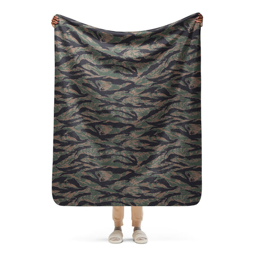 Tiger Stripe Woodland CAMO Sherpa Blanket - 50″×60″