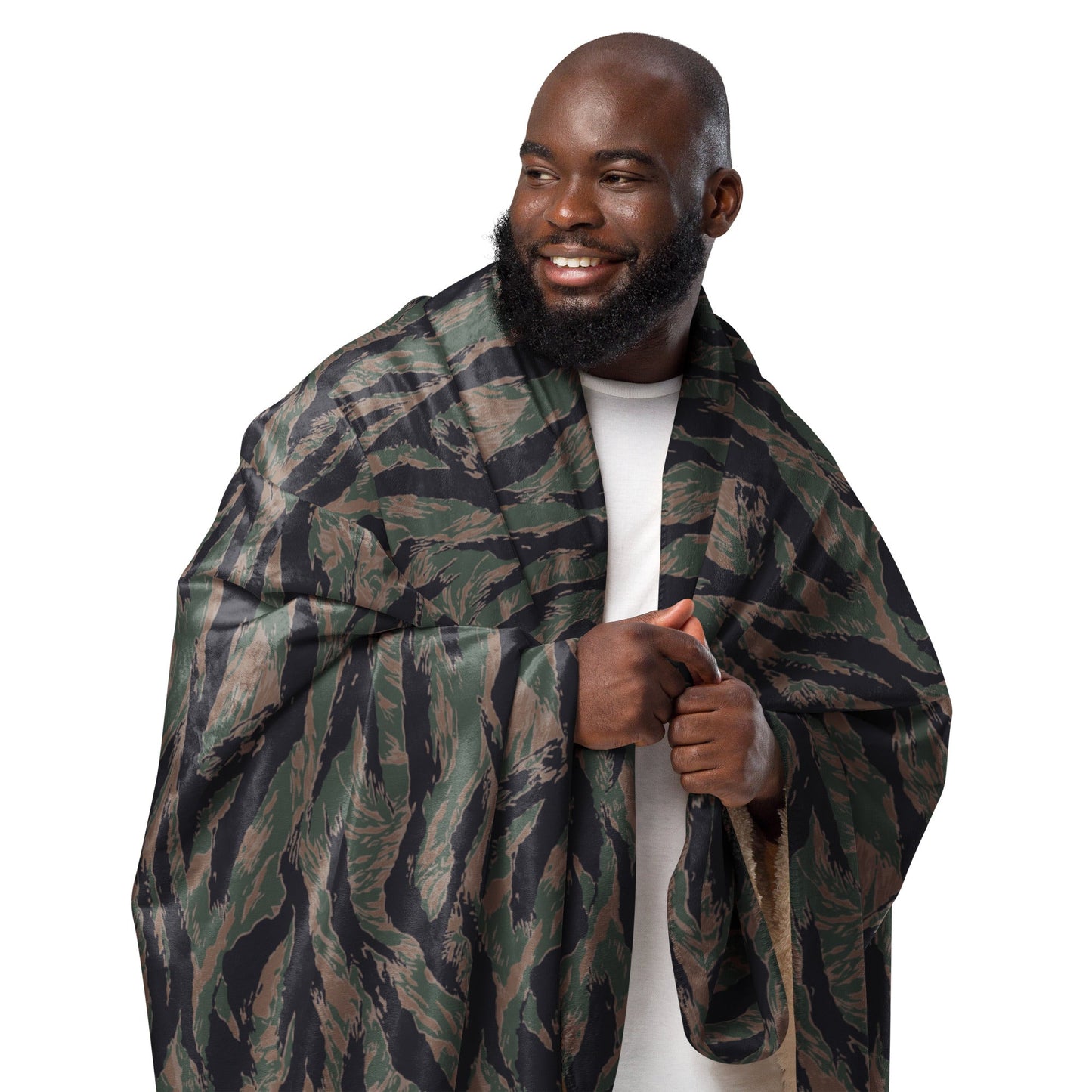 American Tiger Stripe MARPAT Woodland CAMO Sherpa Blanket