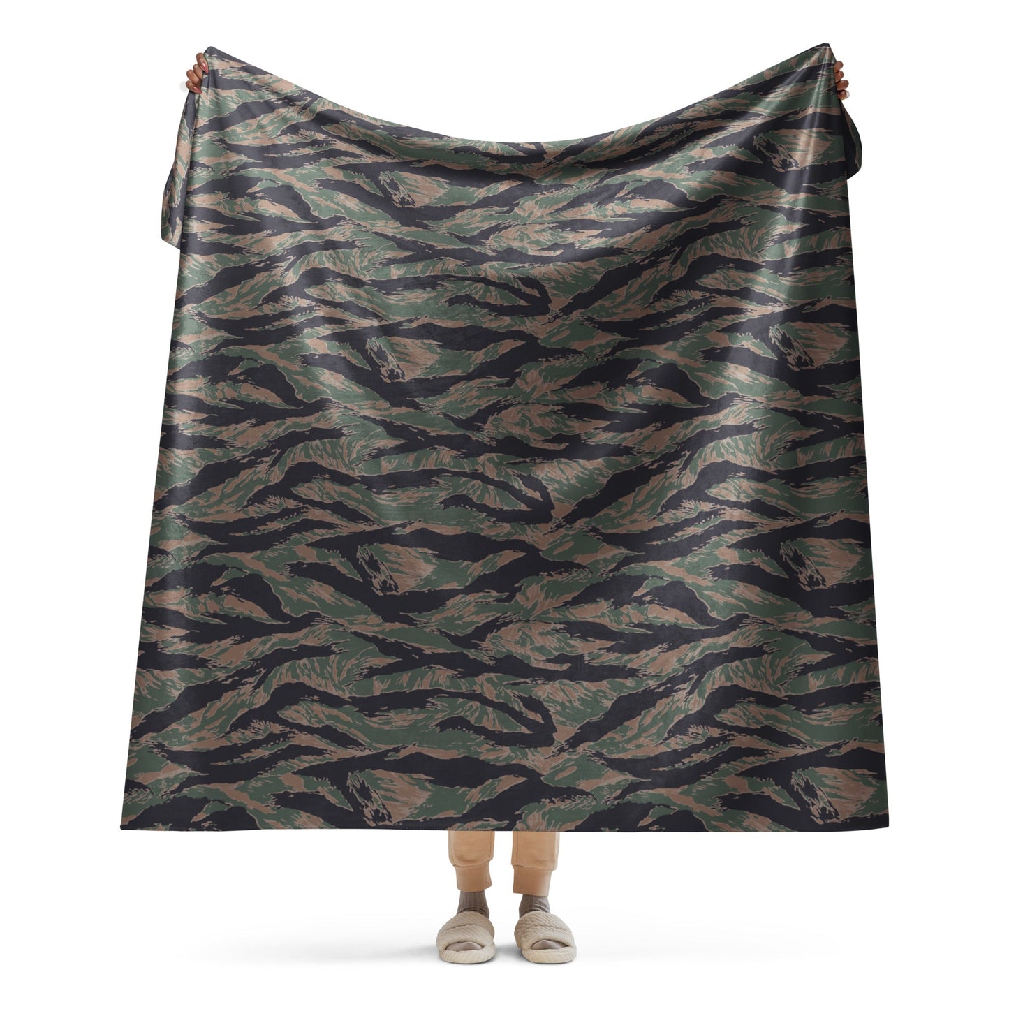 American Tiger Stripe MARPAT Woodland CAMO Sherpa Blanket - 60″×80″