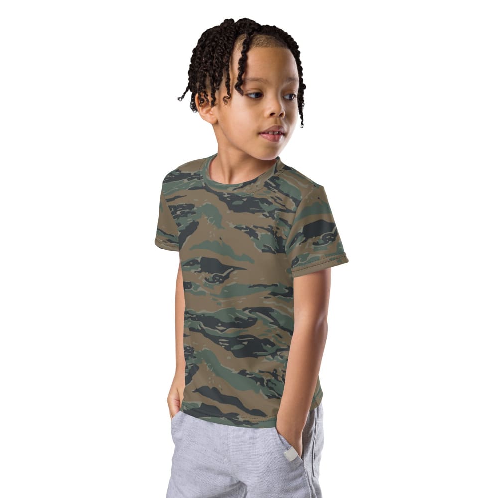 American Tiger Stripe MARPAT Woodland Trial CAMO Kids crew neck t-shirt - Crew Neck T-shirt