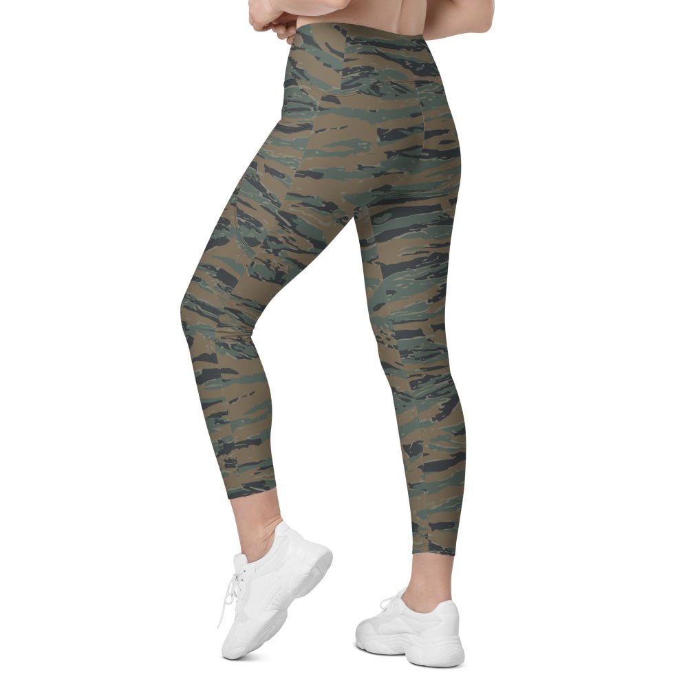 American Tiger Stripe MARPAT Woodland Trial CAMO Leggings with pockets - Womens With Pockets