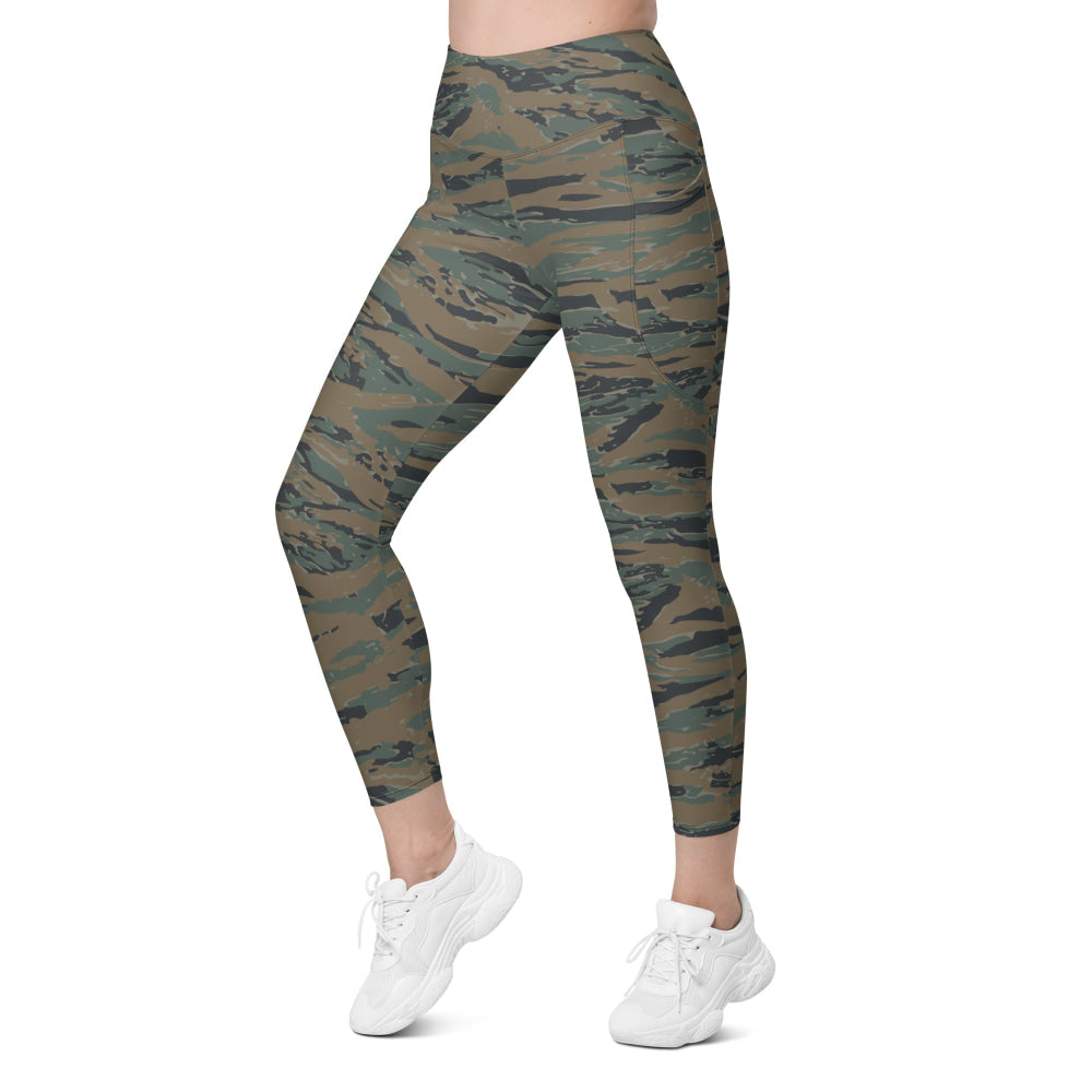 American Tiger Stripe MARPAT Woodland Trial CAMO Leggings with pockets - Womens With Pockets