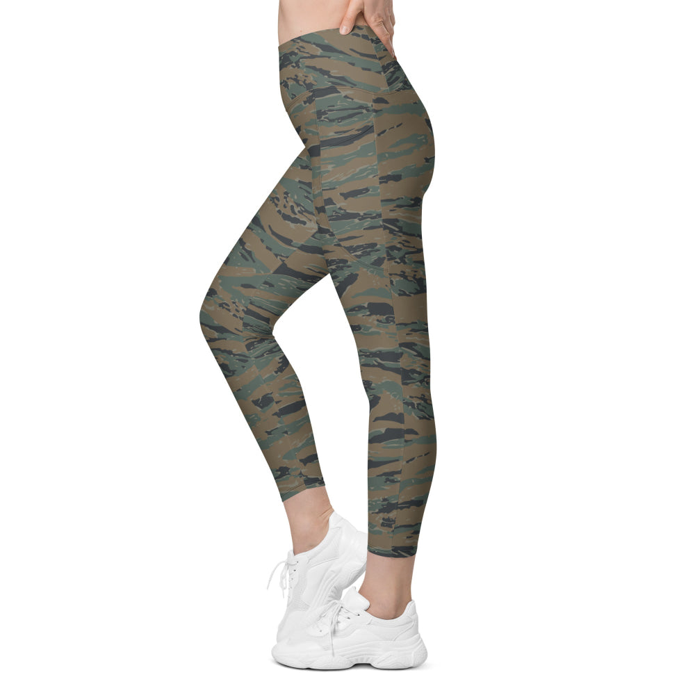 American Tiger Stripe MARPAT Woodland Trial CAMO Leggings with pockets - Womens With Pockets