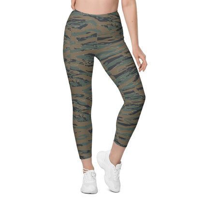 American Tiger Stripe MARPAT Woodland Trial CAMO Leggings with pockets - Womens With Pockets