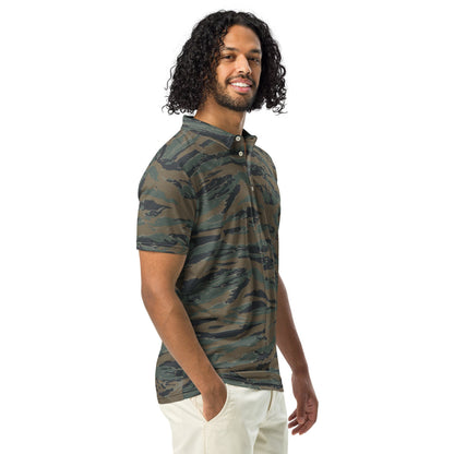 American Tiger Stripe MARPAT Woodland Trial CAMO Men’s slim fit polo - Mens Slim Fit Polo