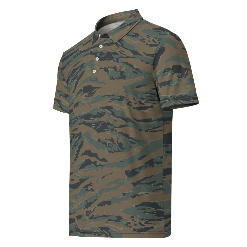 American Tiger Stripe MARPAT Woodland Trial CAMO Men’s slim fit polo - Mens Slim Fit Polo