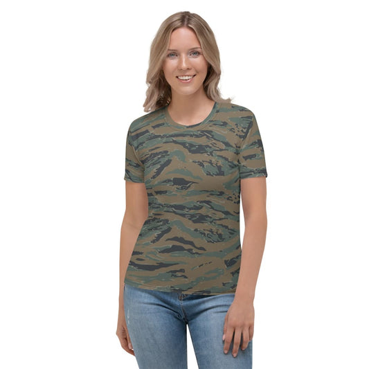 American Tiger Stripe MARPAT Woodland Trial CAMO Women’s T-shirt - XS