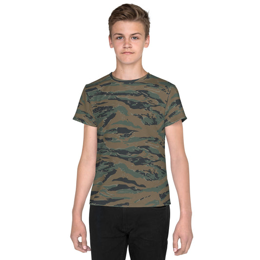 American Tiger Stripe MARPAT Woodland Trial CAMO Youth crew neck t-shirt - 8 - Crew Neck T-shirt