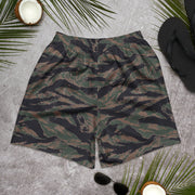 Tiger Stripe Woodland CAMO Unisex Athletic Long Shorts